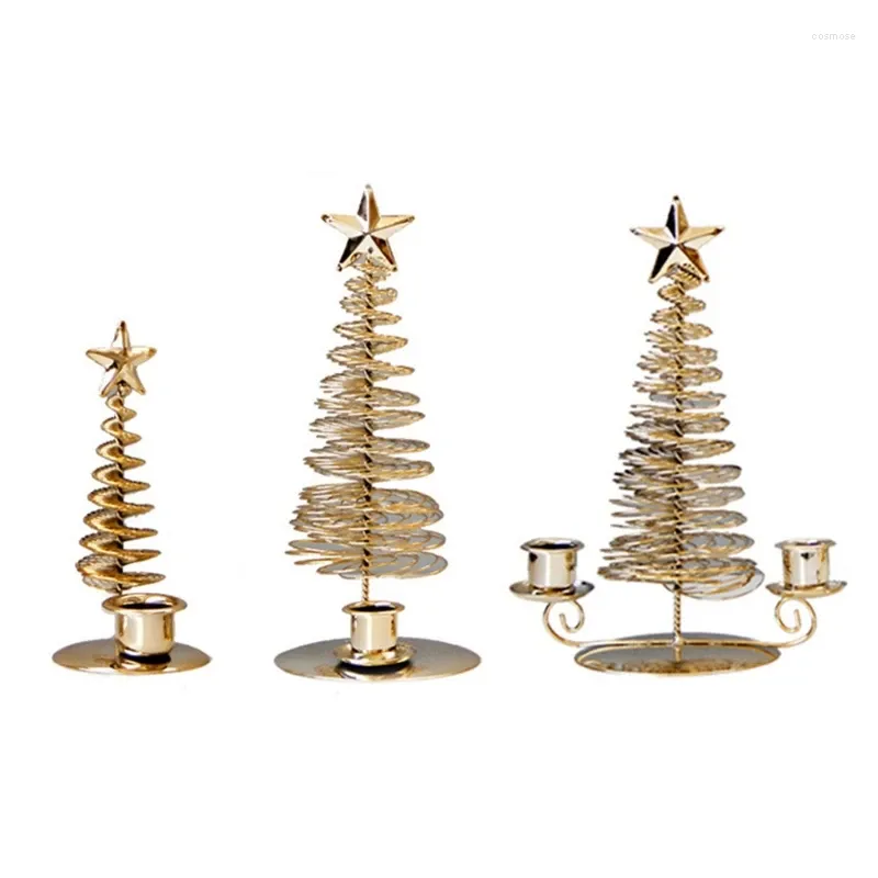 Candlers 20rc Christmas Tree Solder Metal Wire Stand Centre Centre de chandelier Ornements Tablette maître de table Décoration de maison de mariage