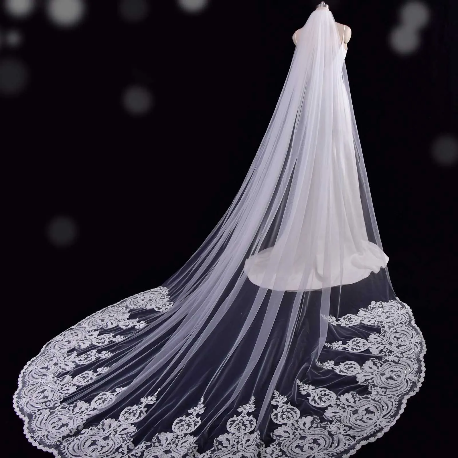 Свадебные украшения для волос v161 Супер свадебные вуали длинная свадебная вуаль и свадебные платья Sie Accessories Extra Long Loce Emleckery Свадебная вуаль.