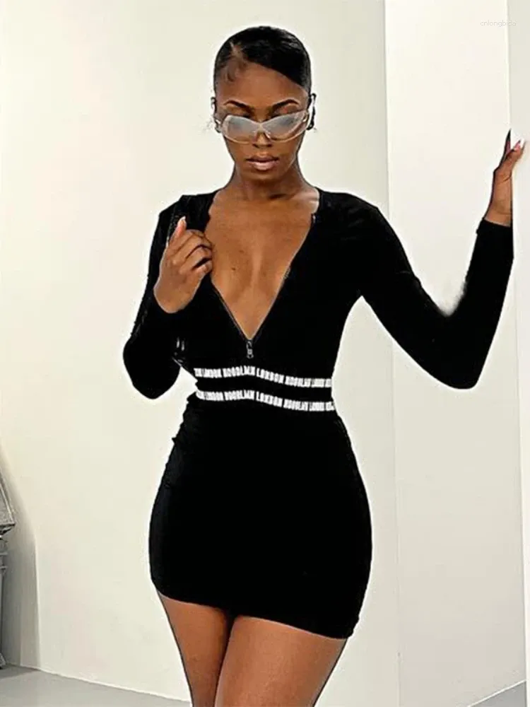 Long sleeve zipper dress online