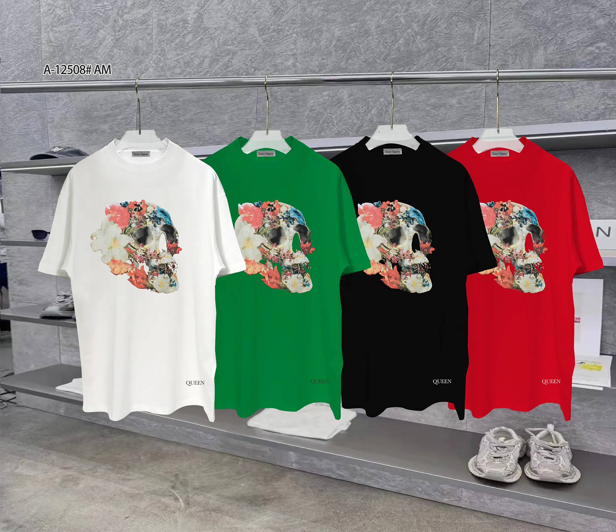 T-shirts Saint-Queen T-shirts pour hommes Designer Mens T-shirts noir blanc cool t-shirt Summer Italian Fashion Casual Street T-shirt Tops Tees Plus taille 98211