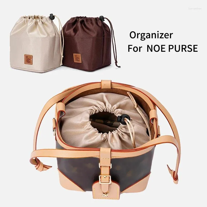 Storage Bags Drawstring Purse Organizer Insert Satin Fabric Wallets For Women Pouch Inner Bag NANO NOE