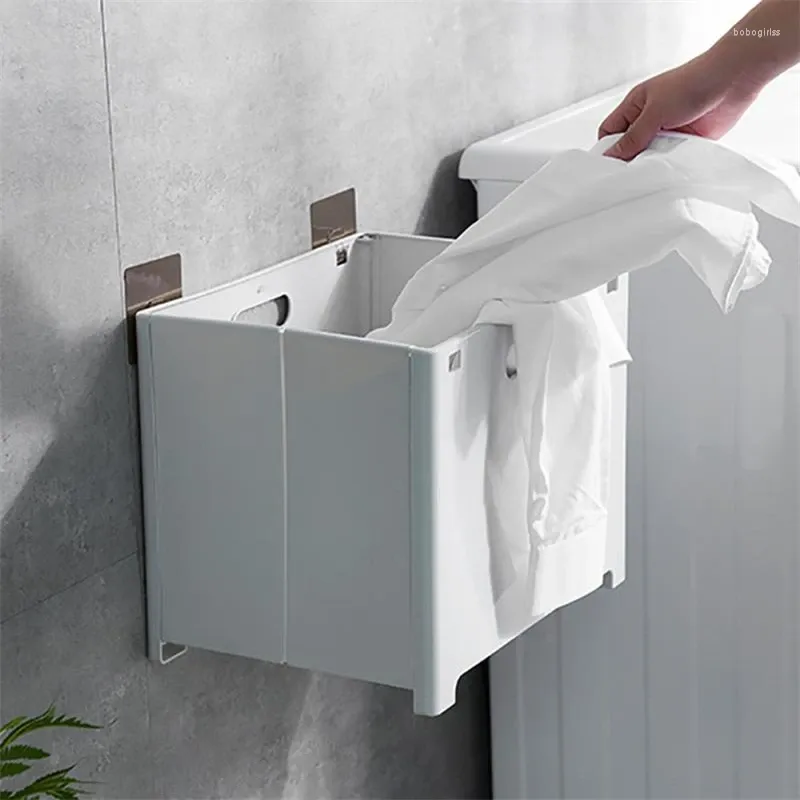 Sac à linge pliable panier punch-sans punch salle de bain salle de bain en plastique rangement de ménage