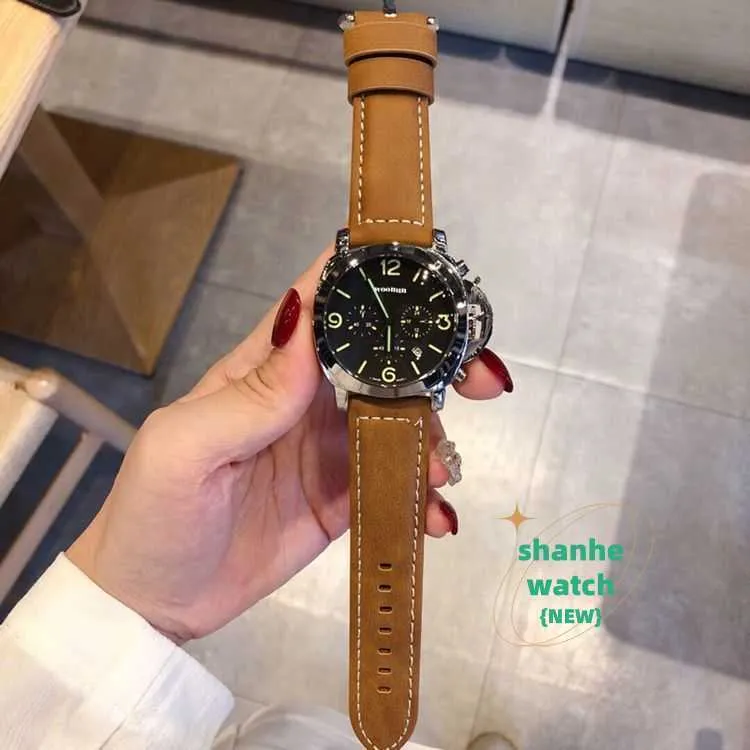 Relógios de luxo para o relógio mecânico masculino 1441 redigiu o mesmo grande discagem, executando a segunda função de função de fita de cinto de fita de cinto Brand Italy Sport Wristwatches