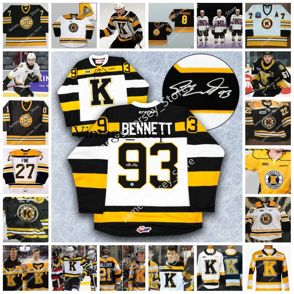 Vin Shane Wright Custom Ohl Kingst su Frontenacs Punti di hockey 26 Ted Nichol 37 Stephen Desrocher 20 Roland McKeown 14 Michael Mof