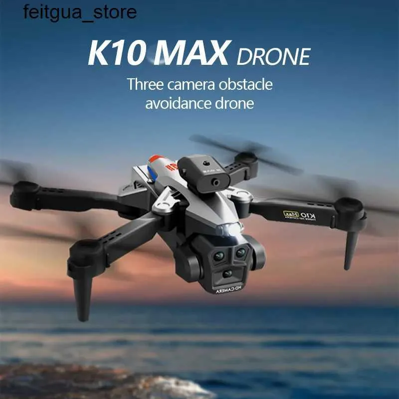 Droni KBDFA K10 MAX DRONE 4K Photografia aerea professionale 8K Tre telecamera ad alta definizione Evitamento ad ostacoli ad angolo ampio RC RC Four Elicopter Toy Regali S24513