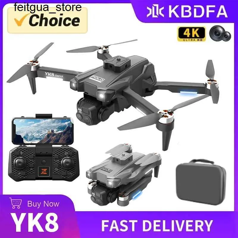 Drones KBDFA YK8 Drone Professional 4K HD Camera Aerial Photography Brushless Motor Drone WIFI Lifting Obstacle Avoidance RC Four Helicopters S24513