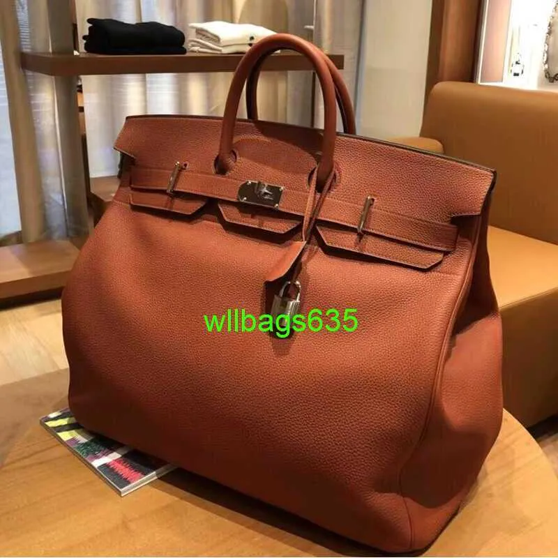 Bk Leather Handbag Trusted Luxury Top Layer Cowhide Luggage Bag Mens and Womens Portable Travel Bag Genuine Leather Platinum Bag Business Tri have logo HBYK2Q