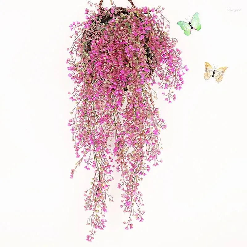 Dekorativa blommor Simulerade Golden Bell Willow Branch Plastic Artificial Flower Wall Decoration Vine Bar Restaurant