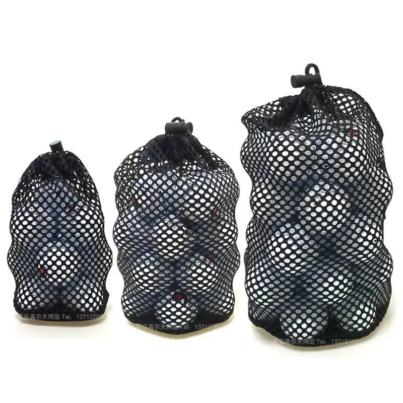 1 PC Sport Mesh Net Bag Black Nylon Golf Bags Golf Tennis 163256 Ball Draagtas Pouch Bouch Storage Bag 240428