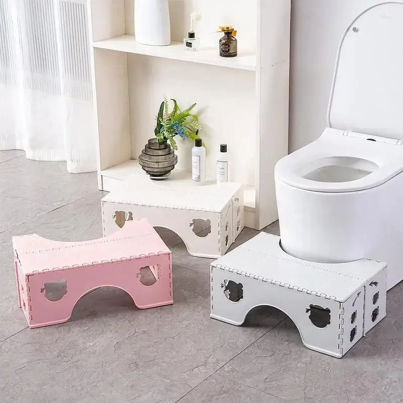Tabourets de toilettes de toile de bain squat accroupissant un pied non glissant anti-portable pour les outils de salle de bain des fournitures faciles à laver
