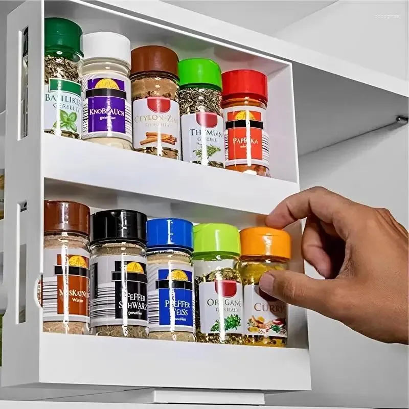 Cuisine Storage Home Spice Organizer Rack Multi-fonction Rotation de plate