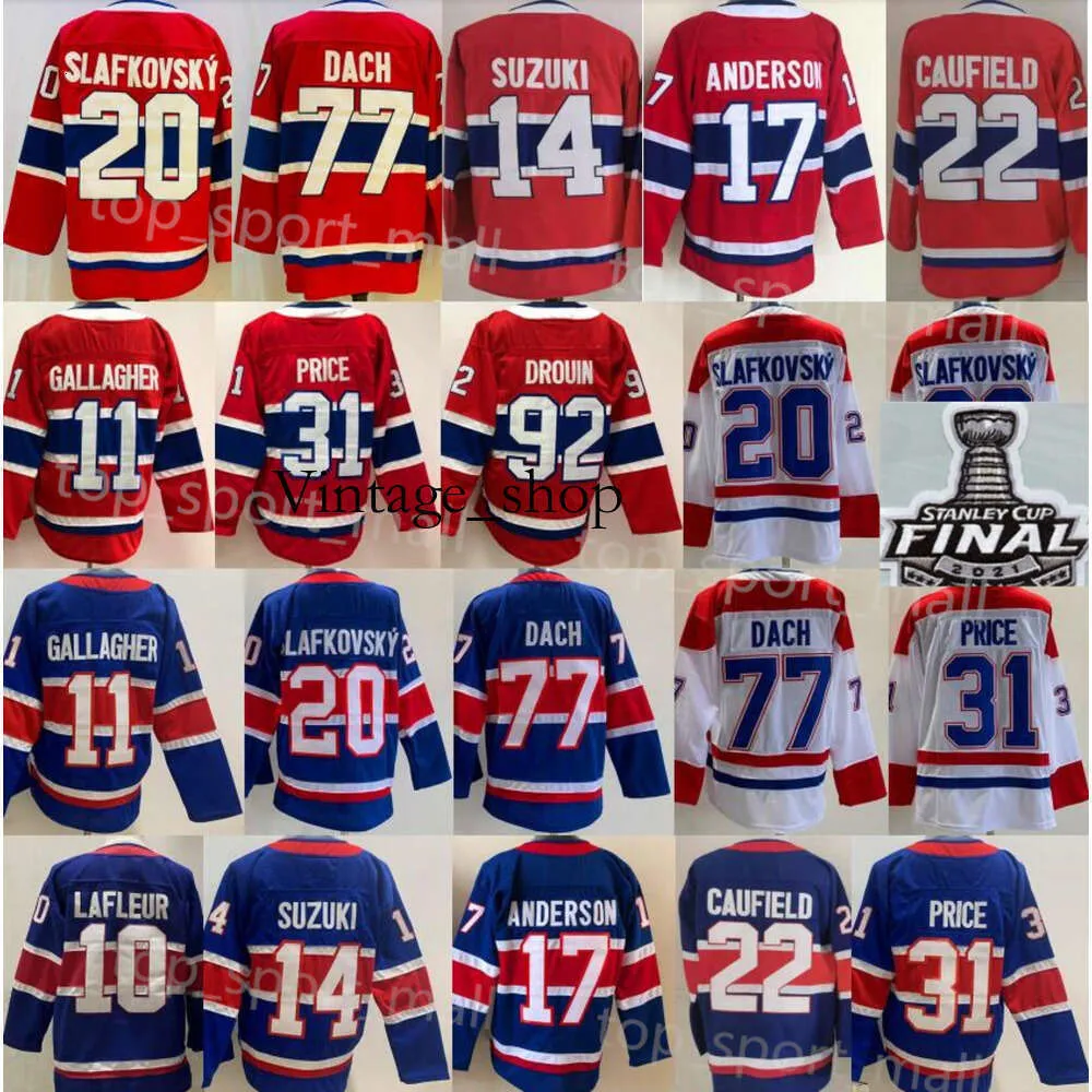 Vin Reverse Retro Ice Hockey 22 Cole Caufield Jersey 20 Juraj Slafkovsky 77 Kirby Dach 14 Nick Suzuki 11 Brendan Gallagher 31 Carey Price j