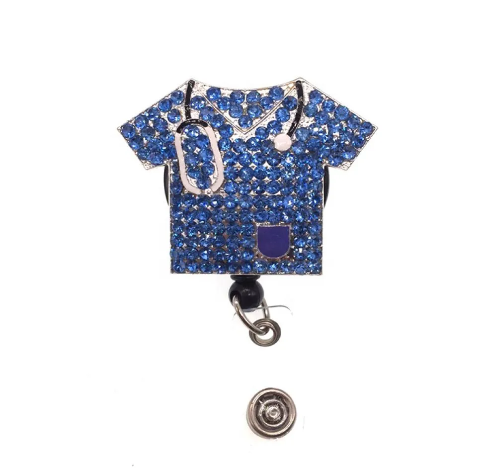 10pcslot Rhinestone Nurse Suit Badge Reul Reel Medical Stetoscope Infermiera vestiti ID Distintivo per l'infermiera ospedaliera7651194