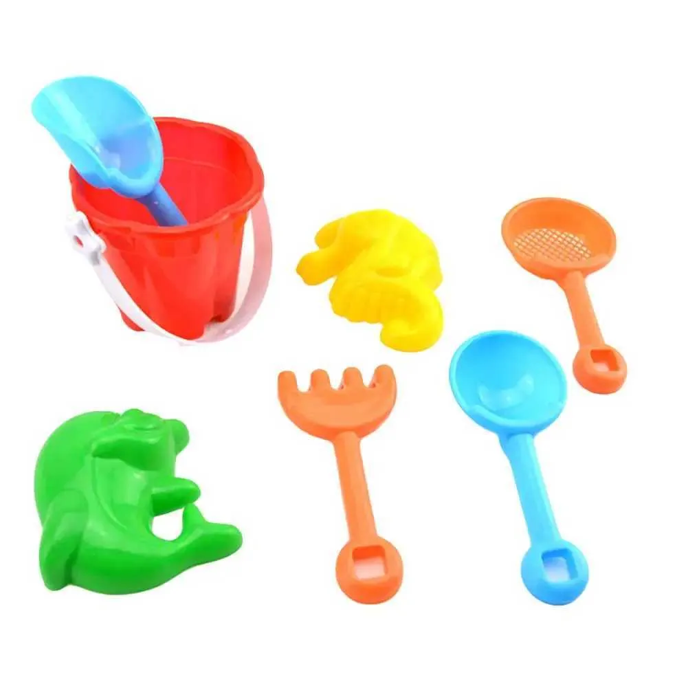 Sable Player Water Fun Childrens Toys 7 pièces Mini Childrens Beach Rake Bucket Bucket Shel Moule Garde