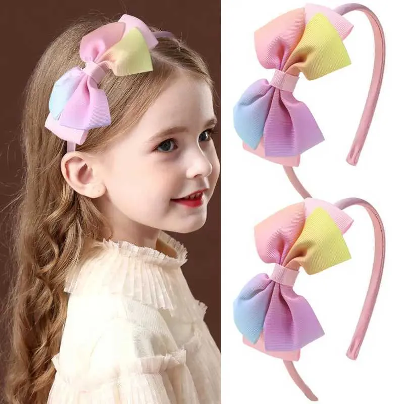 Hair Accessories Sweet Candy Headband Childrens Anti slip Hair Loop Ribbon Princess Hair Loop Girls Boutique Bow Hair Loop Childrens Hair Accessories d240513