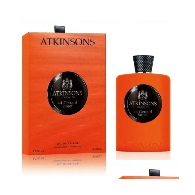 Encens Atkinsons 44 Gerrard Street pour 100 ml hommes femmes Pcelgance Eau de Cologne 3,3 oz de longue odeur durable Uni Parfum Spray Hig Dht7q