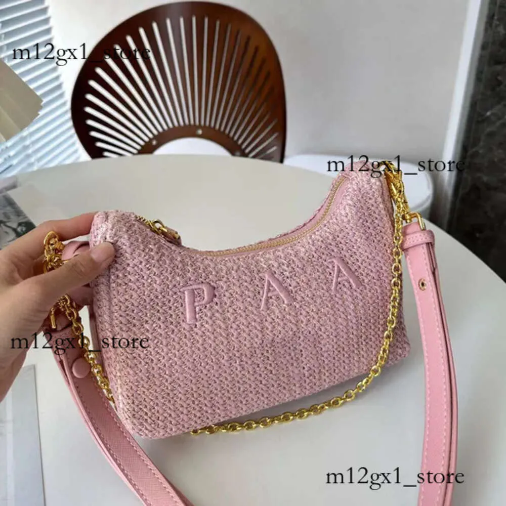 Luxury Straw Bag Woven Embroidered Shoulder Bag Designer Bag 2005 Re Edition Handbags Nylon Basket Tote Hobo Bag Beach High Quality Crossbody 564