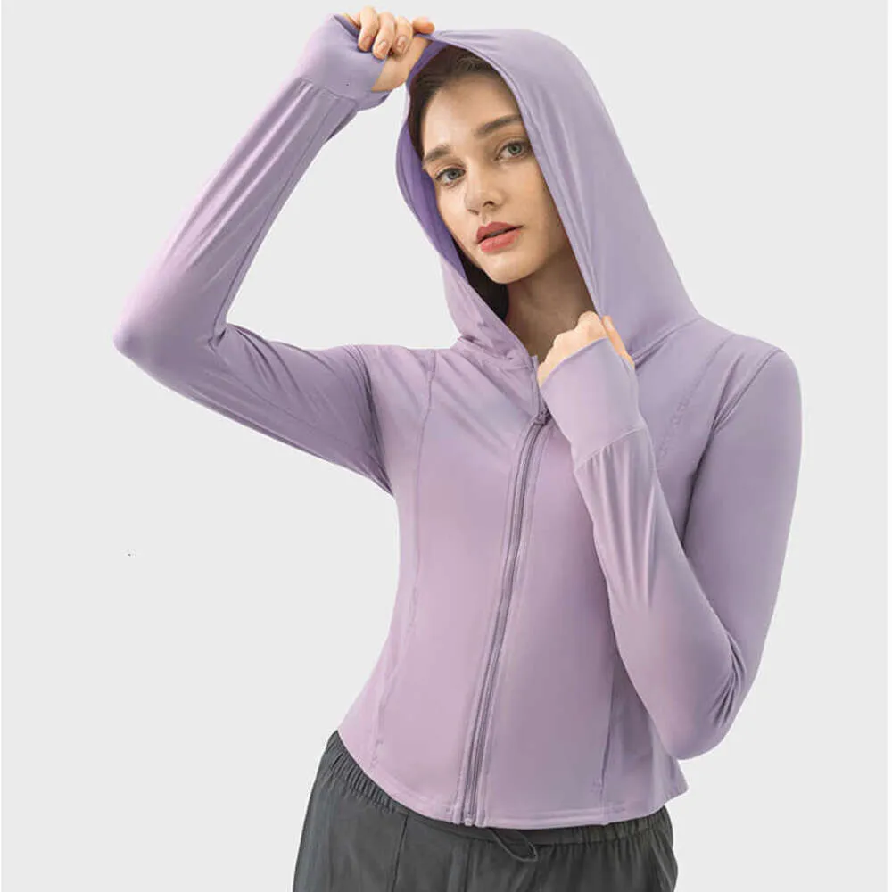 DESGINER ALOE YOGA Veste Top Shirt Vêtements Brave femme Sweat à sweat extérieur Sports Upf50 Water Feed Ice Felt Cabinage Sun Protection Vêtements Crème Sweet Girl Alooo