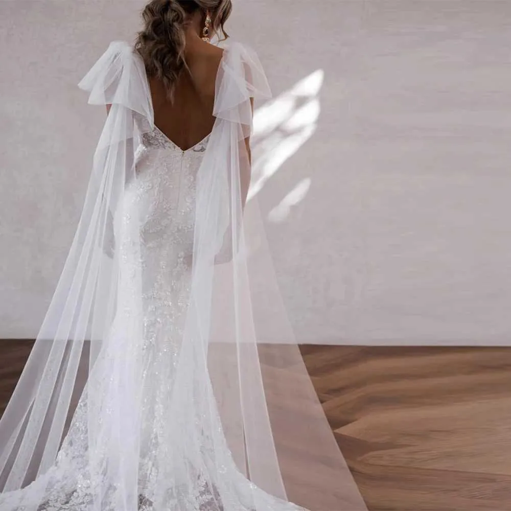 Gioielli per capelli Mantello da donna 1 paio Ali da sposa Velo da sposa Maniche rimovibili Spalle Copri Scialle Accessori per feste da sposa_voghion.com