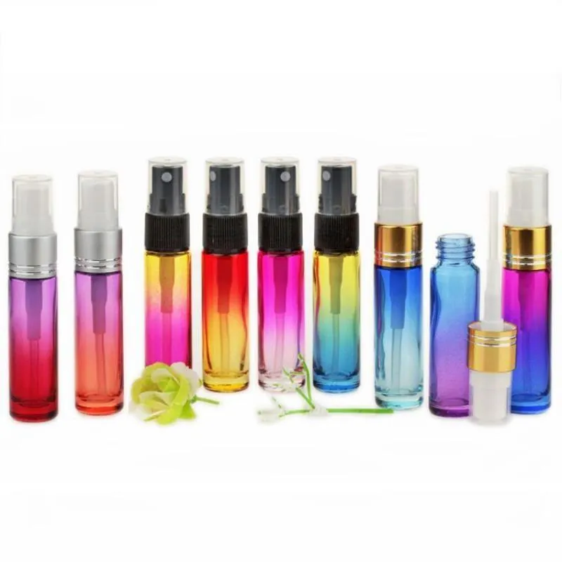 Gradient de couleur 10 ml bouteilles en verre pulvérisateur de pompe à brume fine conçue pour les huiles essentielles Perfumes PODUCTES PODUCTES AROMATHERAPY BOTTLES CWB OSXO