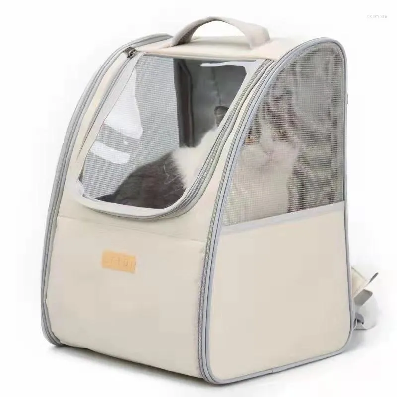 Transportadores de gatos Nylon Backpack Pet Carrier Travel Bag para Cats Kitten Pomeranian Pets carregando suprimentos