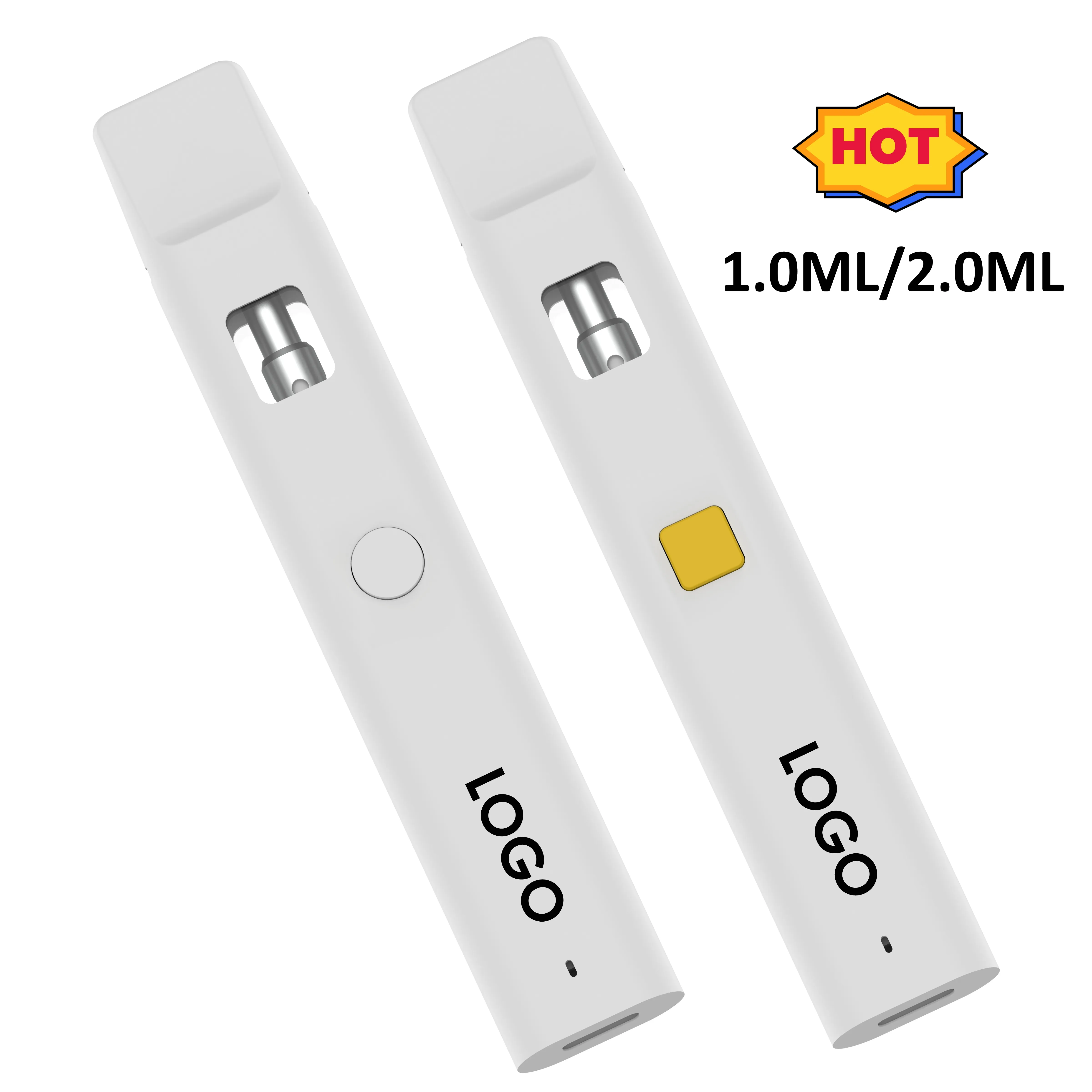 Aanpassen Logo 1 ml 2 ml Live hars dikke olie lege pod pen vape goedkope oplaadbare gratis groothandel lege meramische keramische voorverwarmwas verdamping Disposable Vape Pape geen lekken