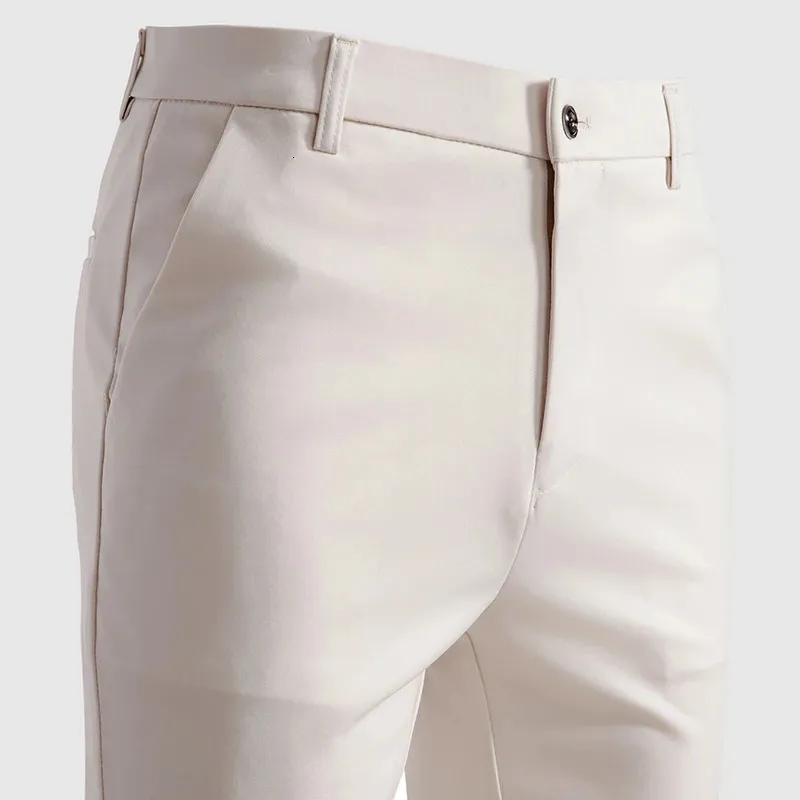 Summer Spring Male Casual Pants Business Suit Pants Khaki Classic Mens Dress Pants Flexibla kontorskläder 240513