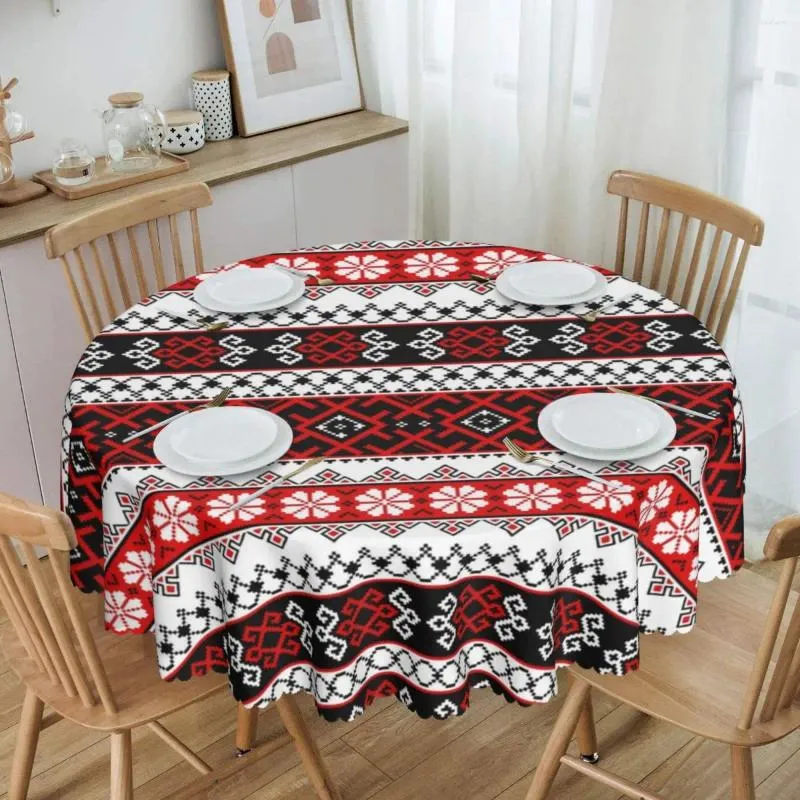 Toalha de mesa toalha de mesa redonda 60 polegadas de cozinha capa étnica à prova de derramamentos à prova de derramamentos