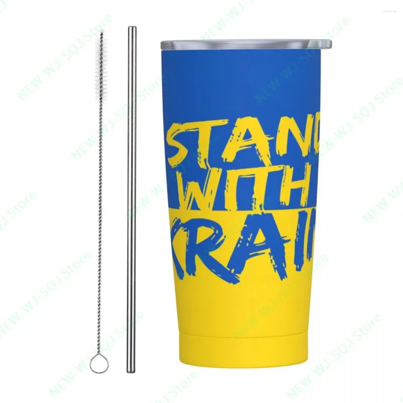 Mugs Cup 20oz Ukraina National Cups Travel Mug Portable Steel Sippy Coffee Tumbler rostfritt