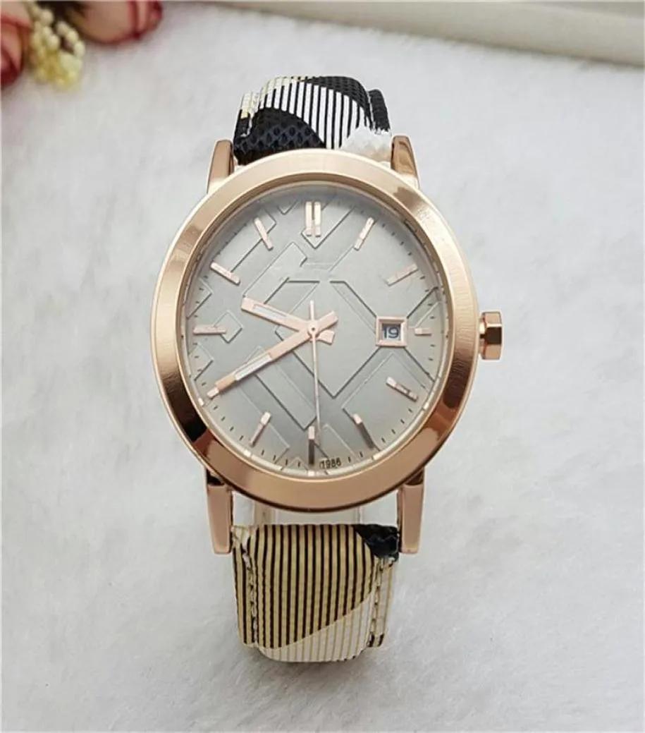 Top Luxury Men Women watch Dimensional Dial With Auto Date Leather Band Quartz Casual watches For ladies mens Valentine Gift9924604