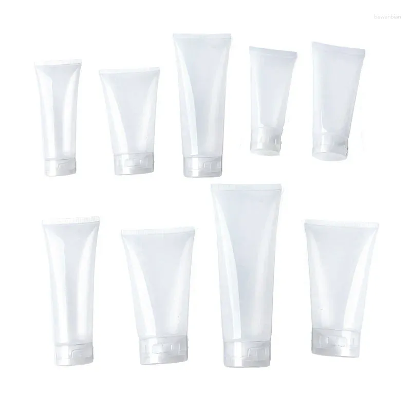 Garrafas de armazenamento 5pcs 15-100 ml Mangueiras de plástico transparente Mangueira cosmética vazia para lotes de shampoo de creme para as mãos