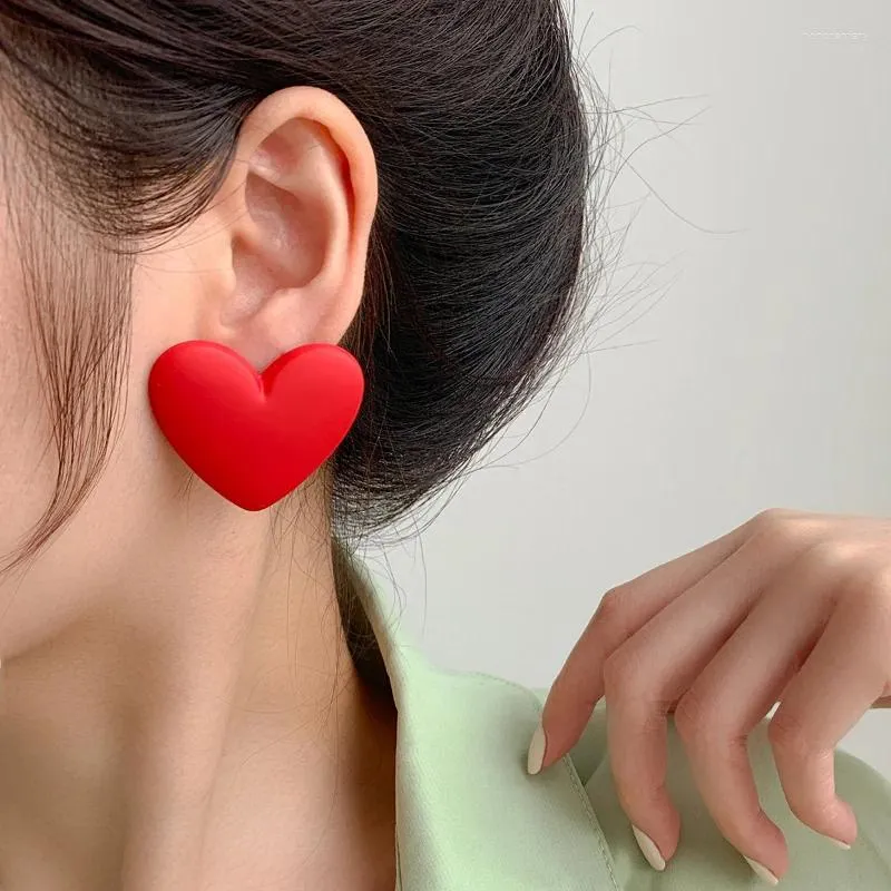 Stud Earrings Heart Red White Black Pink Love Statement Wedding Geometric Bohemian Vintage Acrylic Trend Party Jewelry Gift