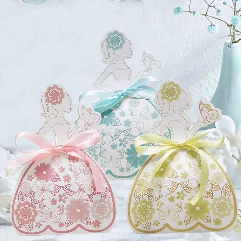 Enveloppe cadeau 12pcs Bride de mariage Bride Princess Candy Baby Shower Favors Chocolate Decoration Party Supplies