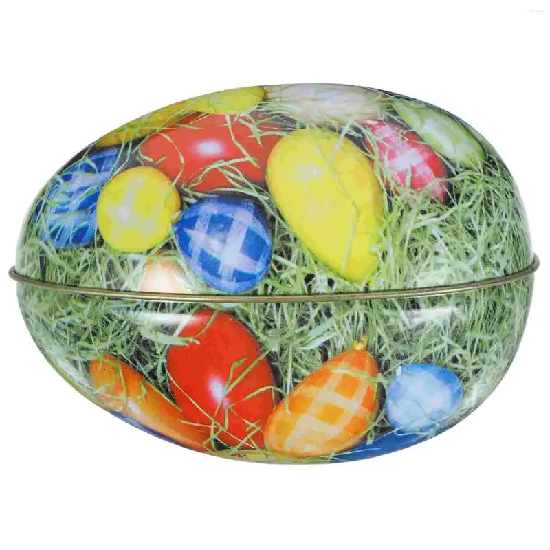 Opslagflessen Easter Tinplate Eieren Candyhouder Cookie Box Decorate Treat Boxes Party Gunsten Gift Iron Case