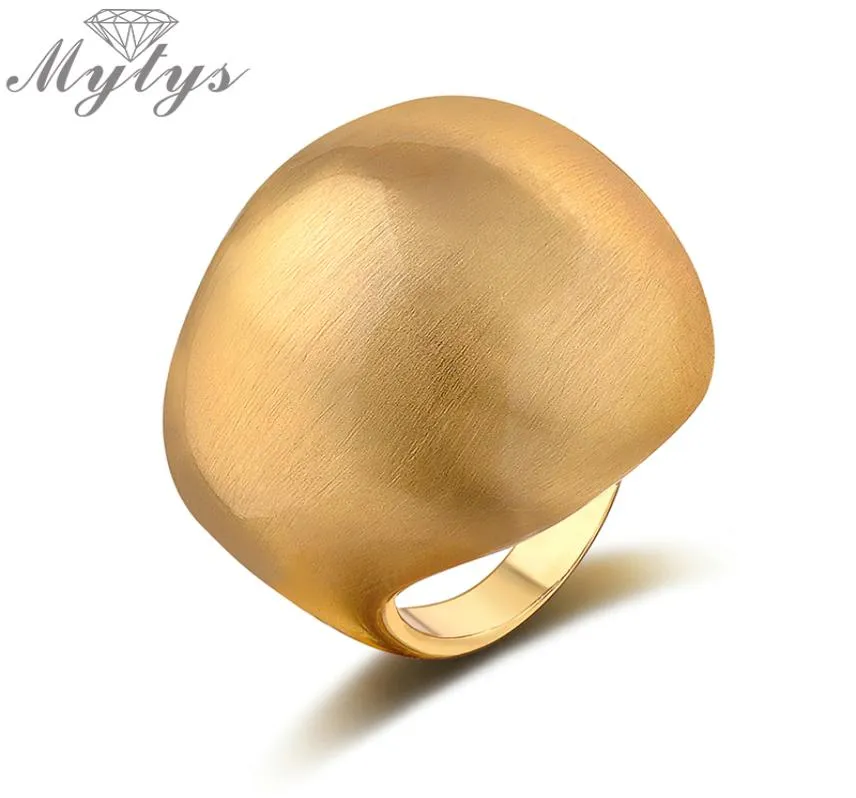 Mytys New Big Bucky Ring Fashion Jewelry Shape Shape Yellow Ring для женщин R8692146176