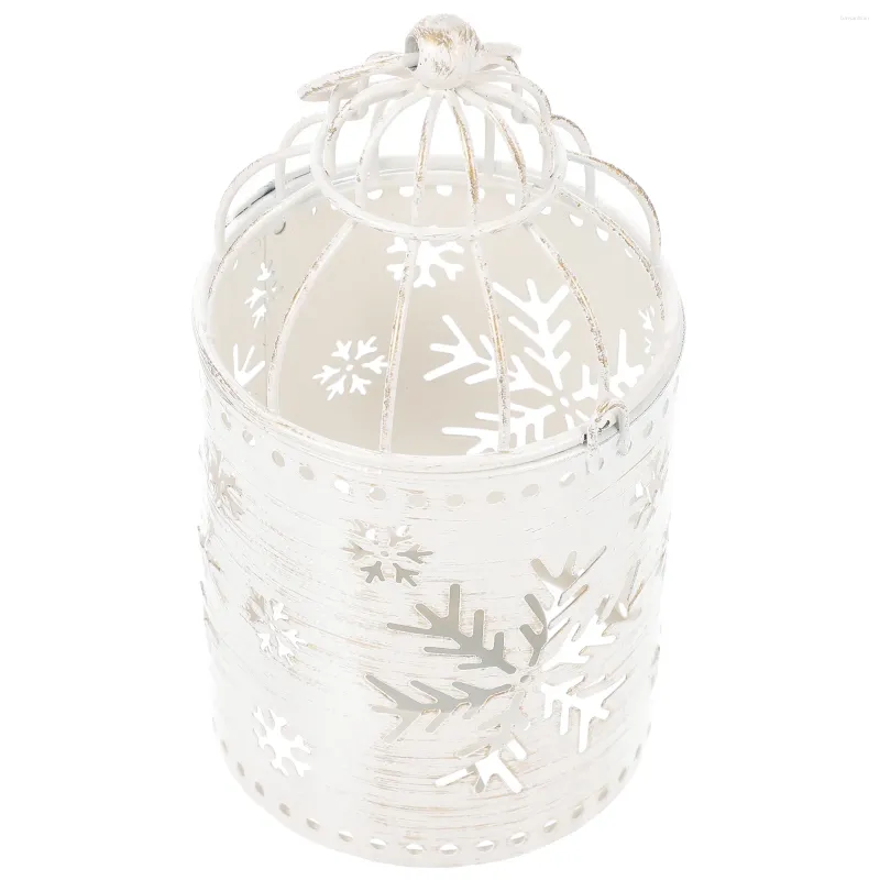 Kandelaars Birdcage kandelaar Kerstmis sneeuwvlokpatroonhouder Creative Cage Candlestick