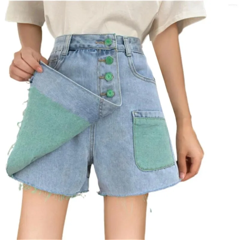 Kvinnors shorts a-line denim Löst och bantande breda benkulottar kjolbyxor hög midja överdimensionerade höga kvinnors kläder