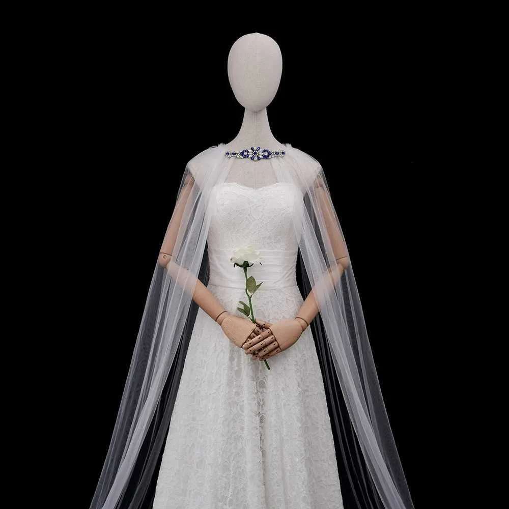 Haarschmuck für Damen, eleganter Umhang, Cape, Schleier, schlichter Bolero, Braut, weicher Tüll, Schal, Hochzeitskleid, Zubehör für VG28_voghion.com