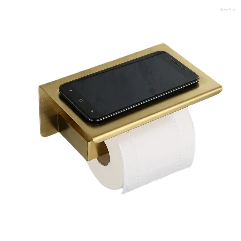 Badezubehör Set Papierhalter Handtuch Rack Regal Wandmontage Regal Badezimmer Hardware Toilettenzubehör gebürstet Gold weiß schwarz grau