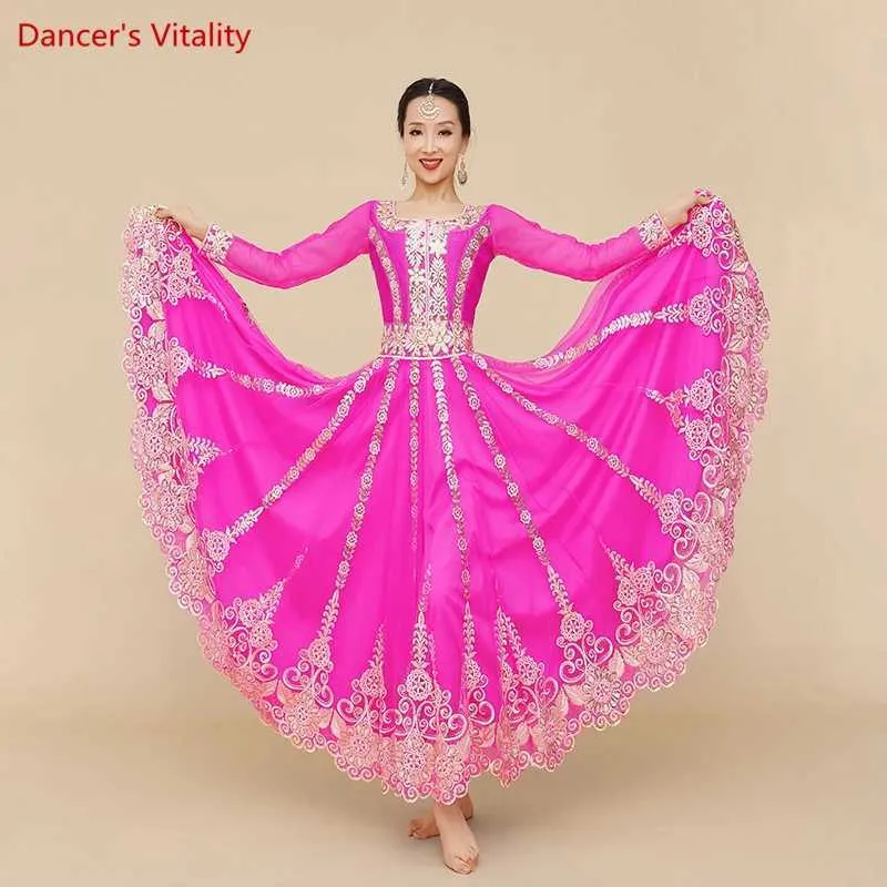 Этническая одежда индийская танцевальная одежда индийская женская одежда индийская тяжелая индустрия вышитая танцевальная платья для живота Восточная танцевальная одежда2405