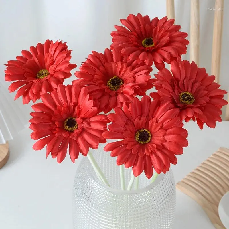 Decorative Flowers 2pcs Artificial Gerbera Francosaurus Cosmos Sunflower Home Wedding Decoration Small Daisy Pastoral Style Silk Flower