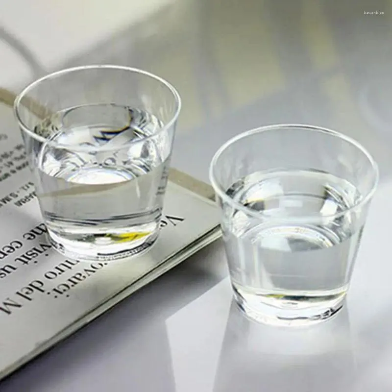 Engångskoppar sugrör 50st mini klar plasttjockd glas gelé tumblers födelsedag kök tillbehör