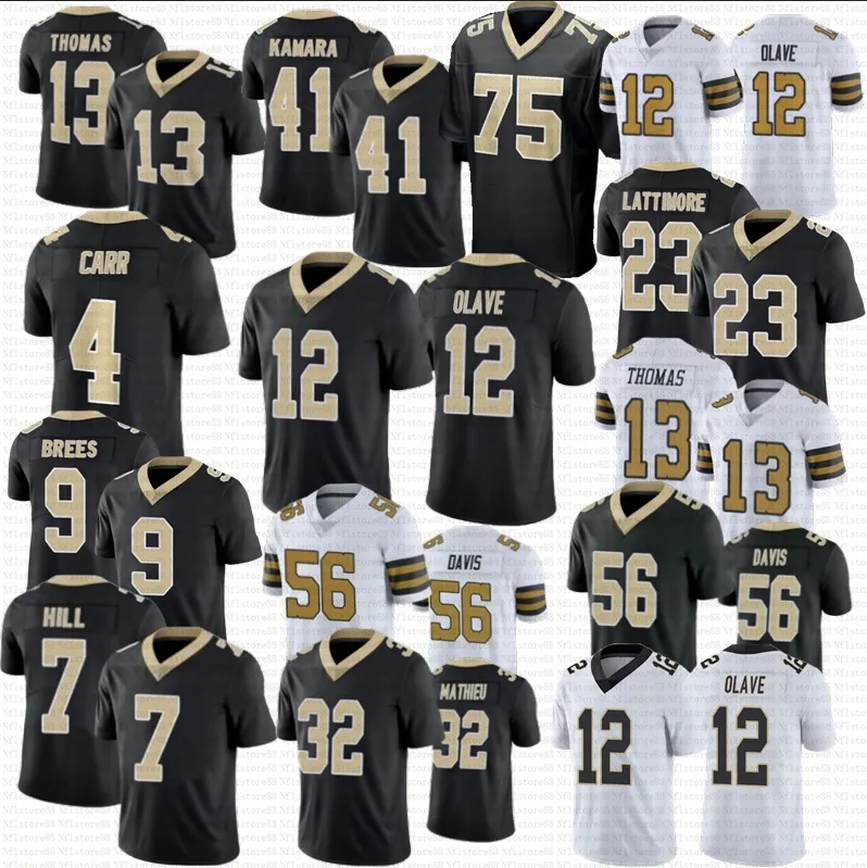 Chris Olave Tyrann Mathieu Football Jersey Derek Carr Drew Brees Alvin Kamara Thomas Taysom Hill Marshon Lattimore Taliese Fuaga Shaheed Horvath Bresee Gleason