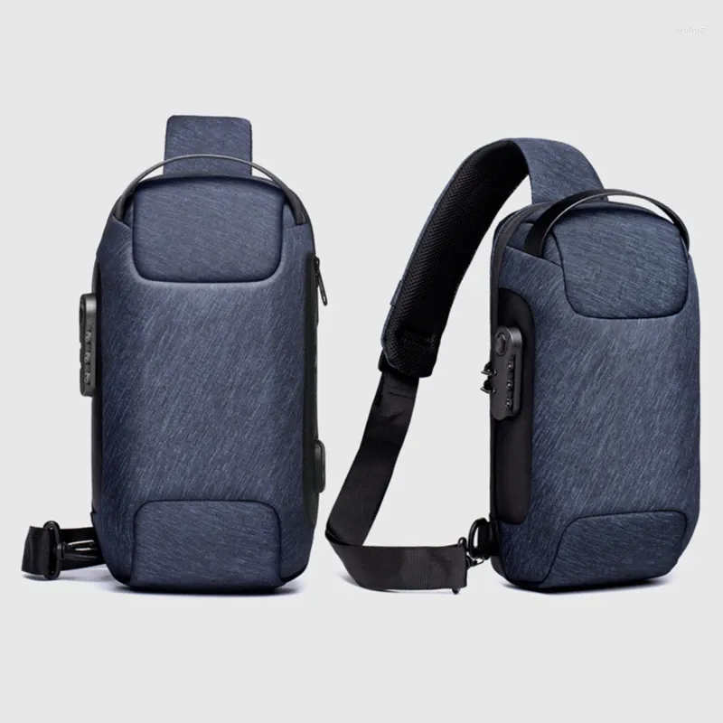 Wodoodporny plecak Waterproof USB Oxford Crossbody Bag antykradzieżowy na ramię Sling wielofunkcyjny Krótka podróż Poscing Pakiet klatki piersiowej dla mężczyzny