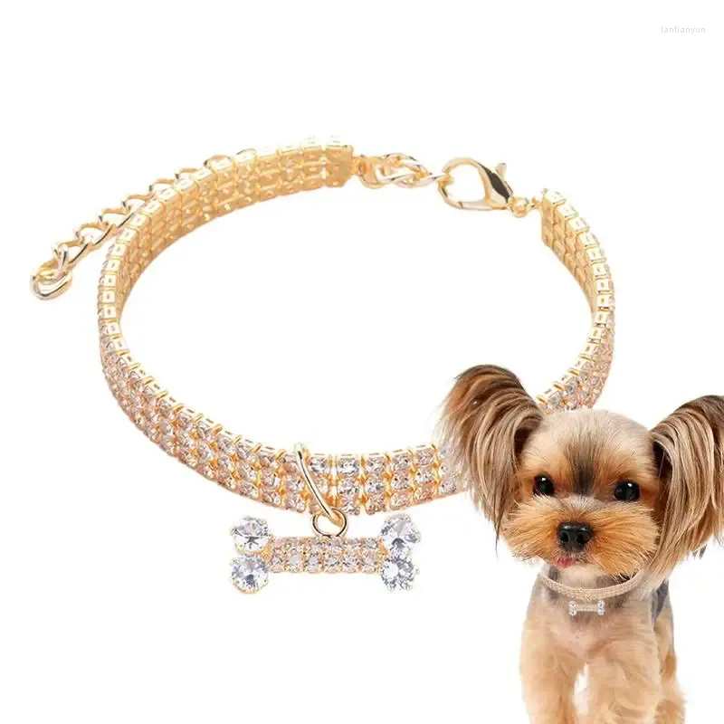 Köpek yakaları süslü yaka kemik kolye rhinestones evcil hayvanlar kolye ayarlanabilir bling rhinestone