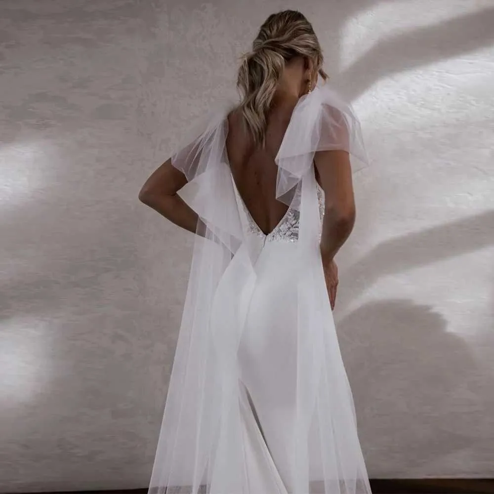 Gioielli per capelli Mantello da donna 1 paio Ali da sposa Velo da sposa Maniche rimovibili Spalle Copri Scialle Accessori per feste da sposa_voghion.com