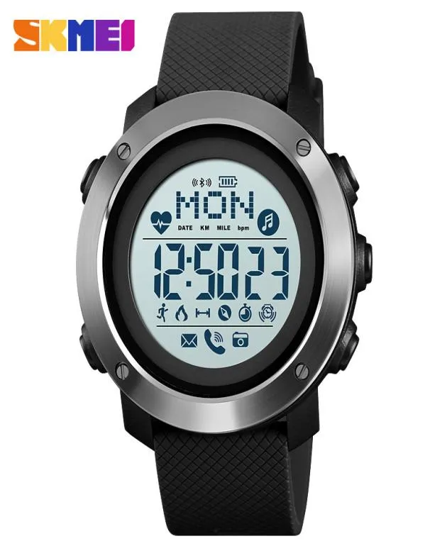 Men Digital Sport Calories Montre le thermomètre Prévisions météorologiques LED Watch Luxury Petomètre Compasse Montronome Metronome Clock1445226