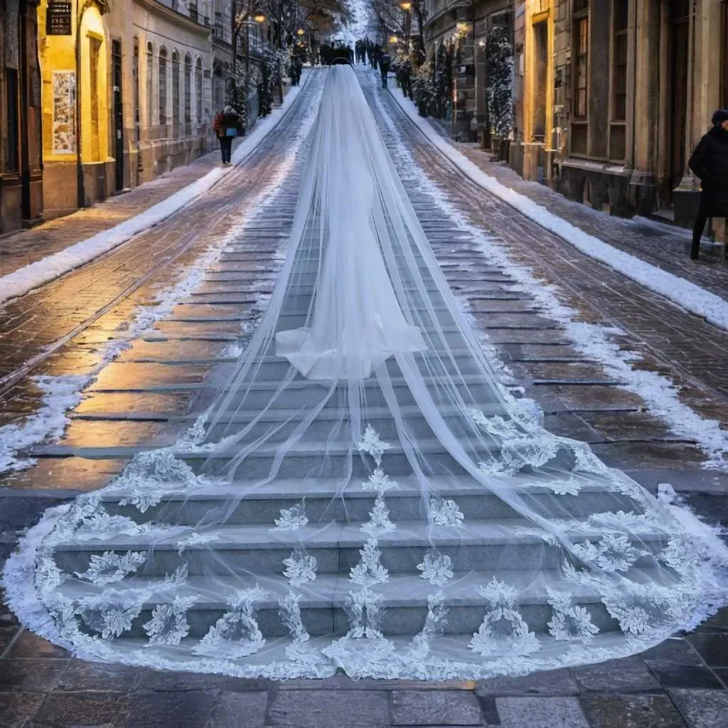 Hair Jwlry V146 Vil Long Cathdral Bridal Vils 1 Tir Lac Appliqus Edg Mantilla Wid Wdding Accssoris for_voghion.com