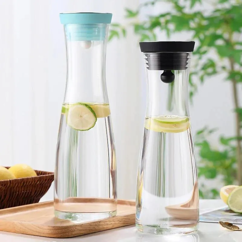 Bouteilles d'eau grande capacité bouteille en verre transparent avec bouchon en acier inoxydable