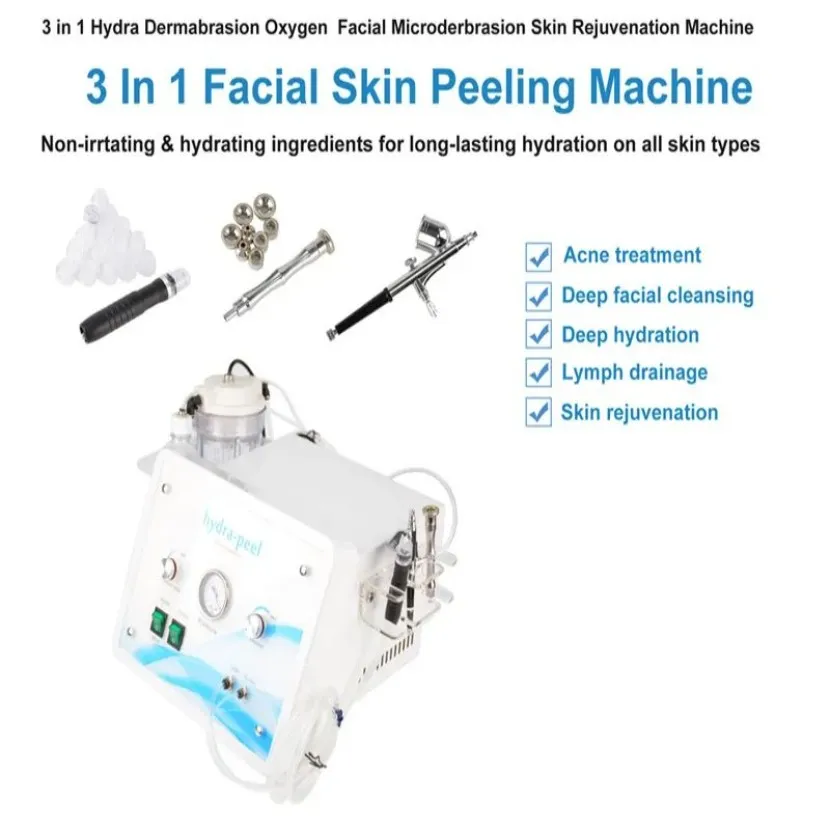 Multifunktionell skönhetsutrustning Microdermabrasion Diamond Water Spray Hydro Skin Syre Lifting Spa Facial MicroBeauty Machine